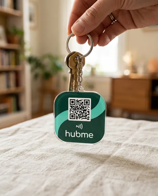 NFC keychain — QR and NFC sample