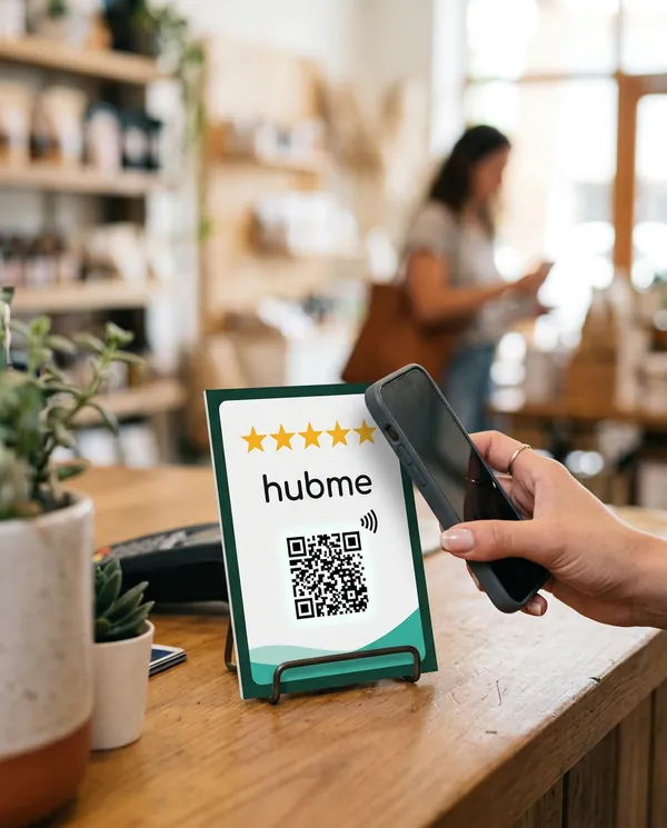 Google review card — QR and NFC sample