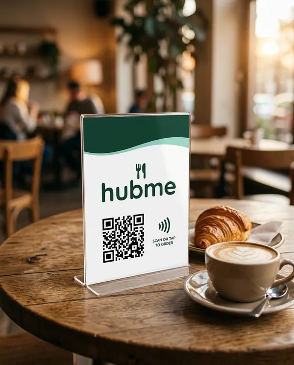 Table sticker and menu — QR and NFC sample